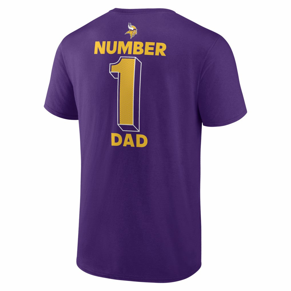 Minnesota Vikings #1 Dad Jersey T-Shirt Purple - NFL