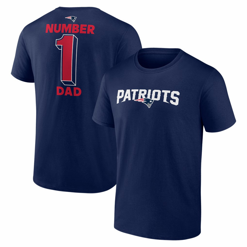 New England Patriots #1 Dad Jersey T-Shirt Navy - NFL