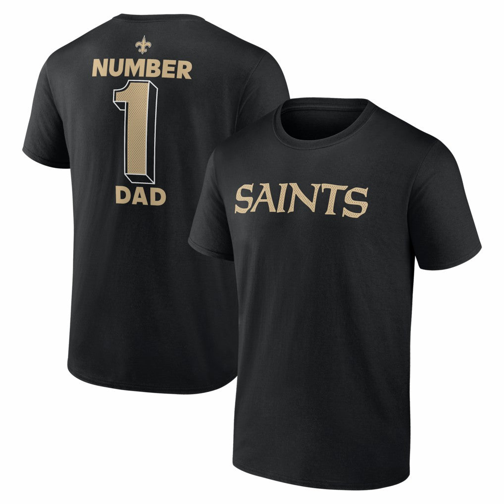 New Orleans Saints #1 Dad Jersey T-Shirt Black - NFL