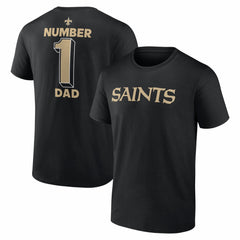 New Orleans Saints #1 Dad Jersey T-Shirt Black - NFL