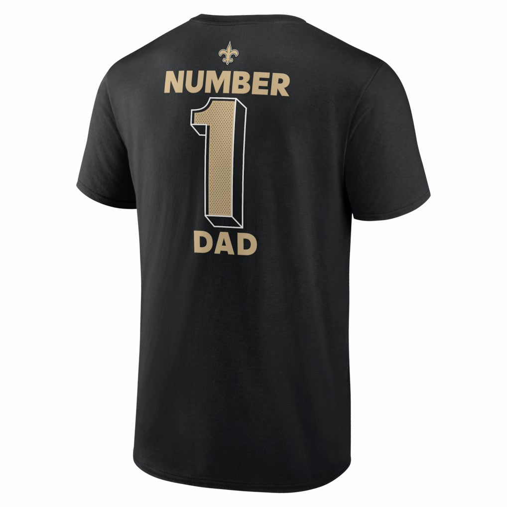 New Orleans Saints #1 Dad Jersey T-Shirt Black - NFL