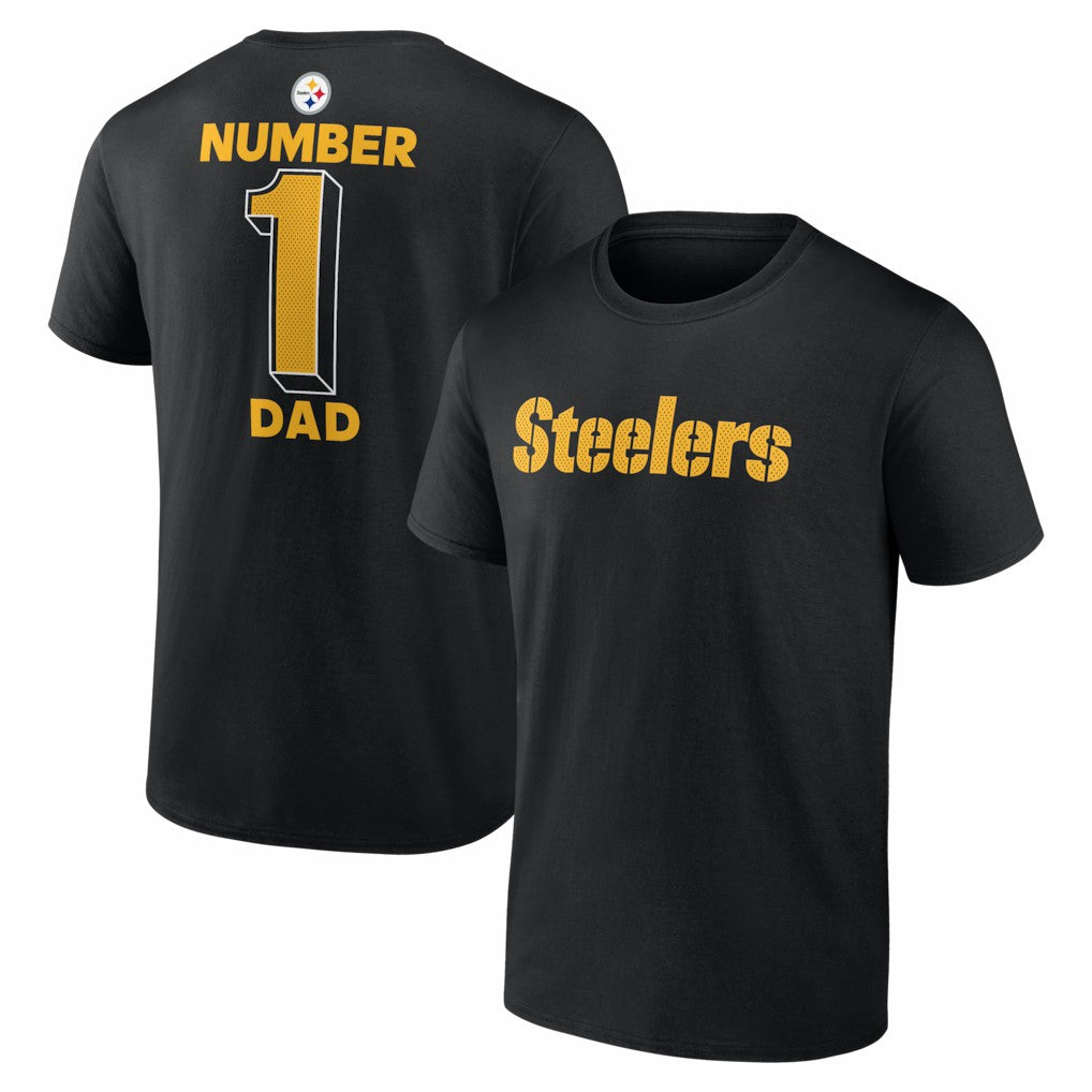 Pittsburgh Steelers #1 Dad Jersey T-Shirt Black - NFL