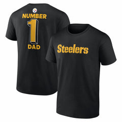 Pittsburgh Steelers #1 Dad Jersey T-Shirt Black - NFL
