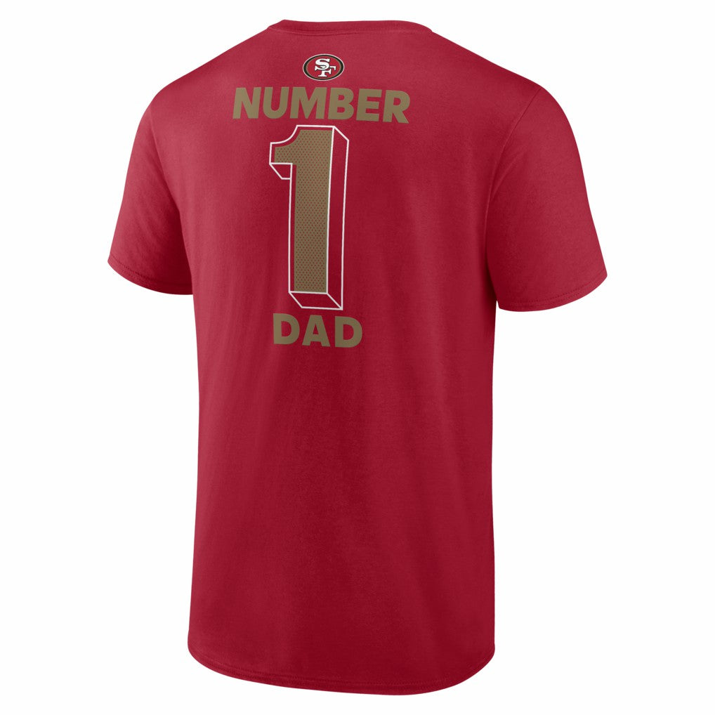 San Francisco 49ers #1 Dad Jersey T-Shirt Scarlet - NFL
