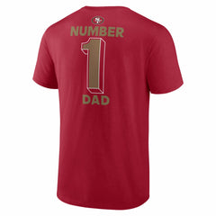 San Francisco 49ers #1 Dad Jersey T-Shirt Scarlet - NFL