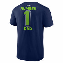 Seattle Seahawks #1 Dad Jersey T-Shirt College Navy - NFL