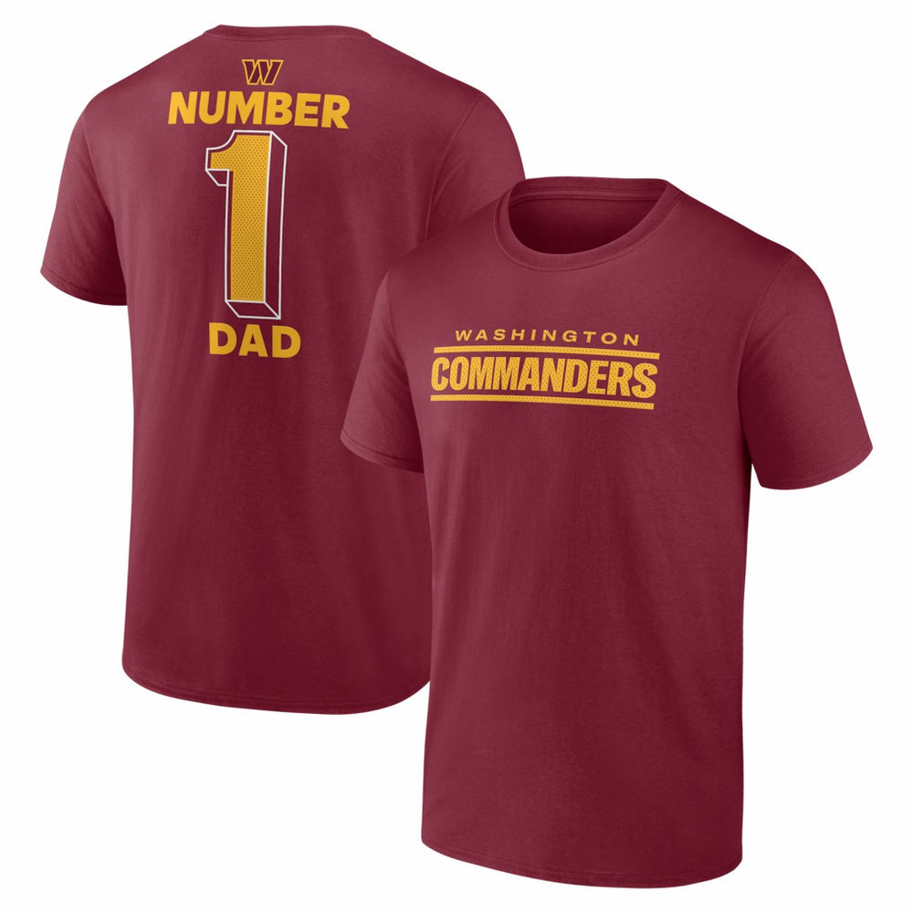 Washington Commanders #1 Dad Jersey T-Shirt Burgundy - NFL