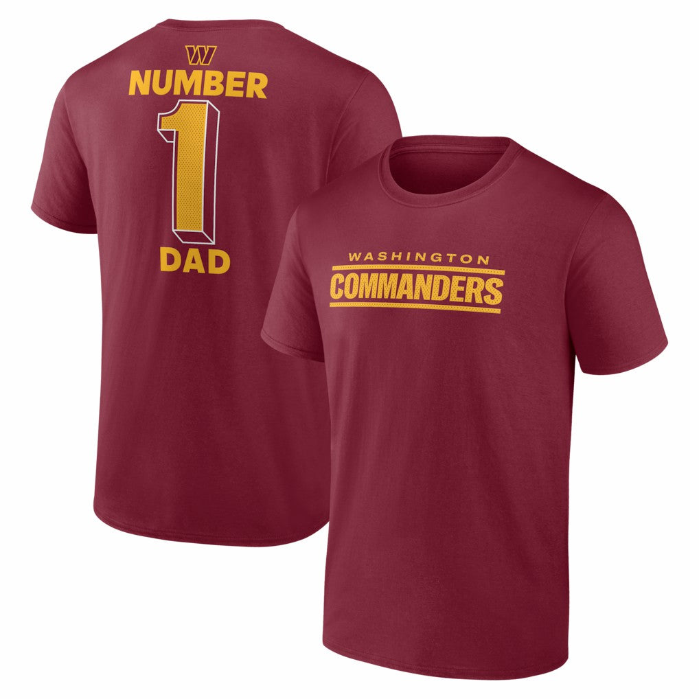 Washington Commanders #1 Dad Jersey T-Shirt Burgundy - NFL