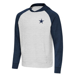 Dallas Cowboys Antigua Urgent Pullover Hoodie Heather Gray/Navy - NFL