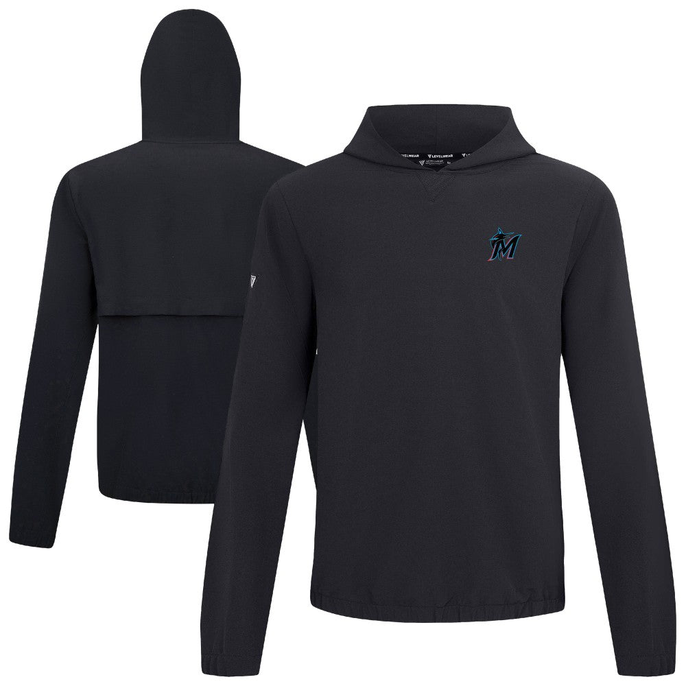 Miami Marlins Levelwear Action Insignia 2.0 Pullover Hoodie On Sale