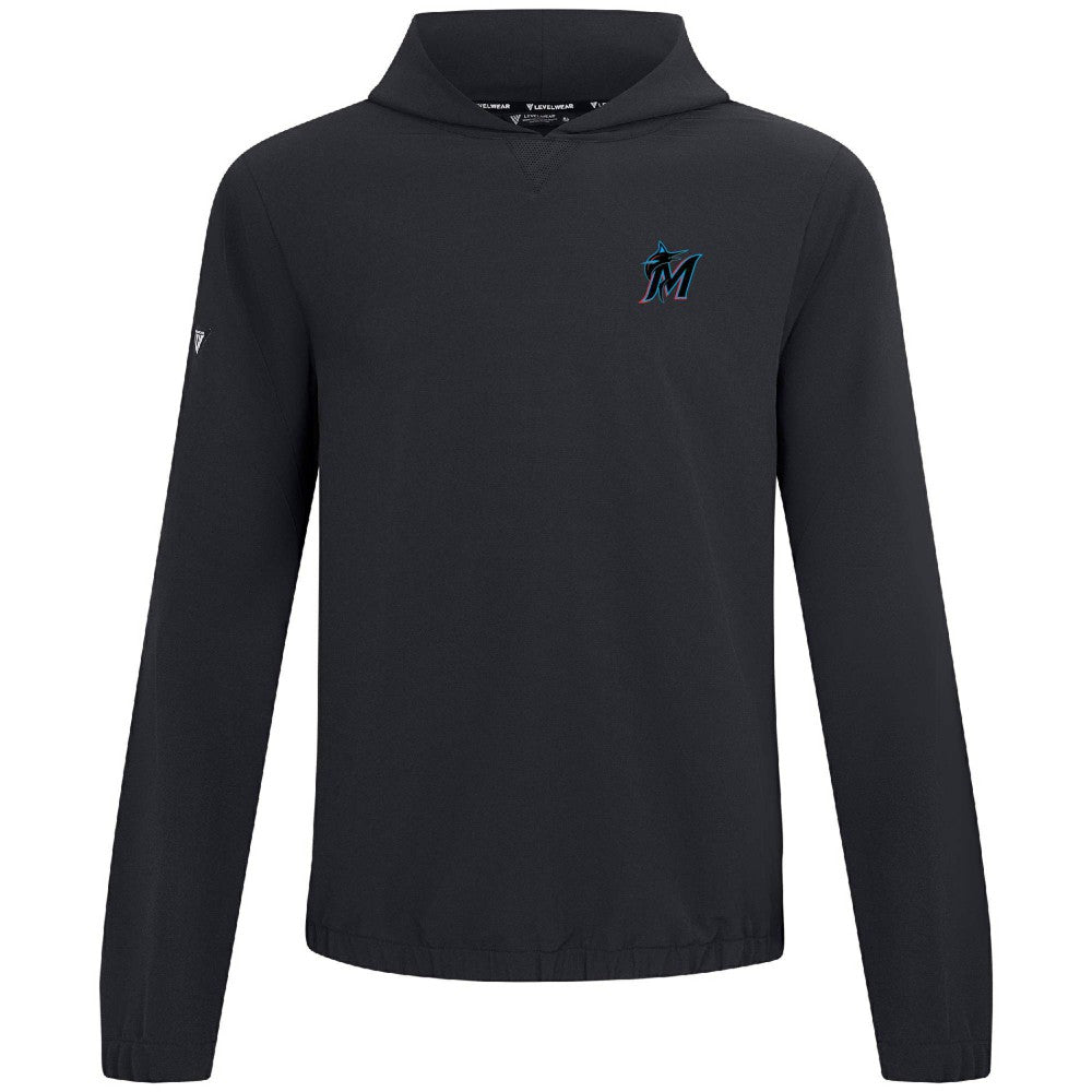 Miami Marlins Levelwear Action Insignia 2.0 Pullover Hoodie On Sale