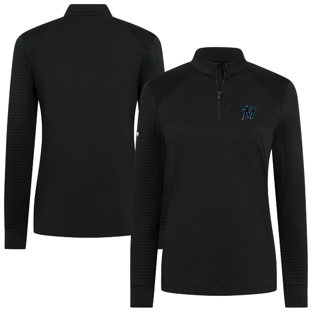 Miami Marlins Levelwear Women's Power Insignia 2.0 Quarter-Zip Pullover Top Online