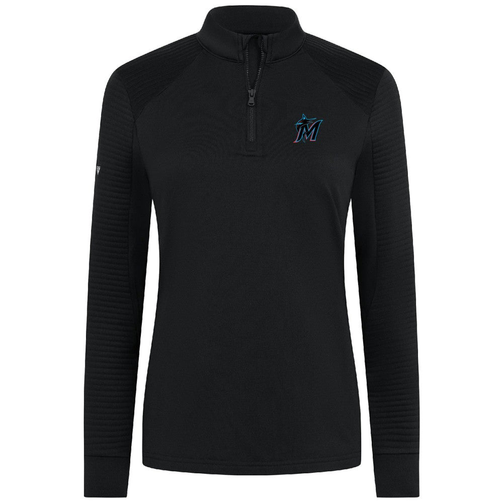 Miami Marlins Levelwear Women's Power Insignia 2.0 Quarter-Zip Pullover Top Online