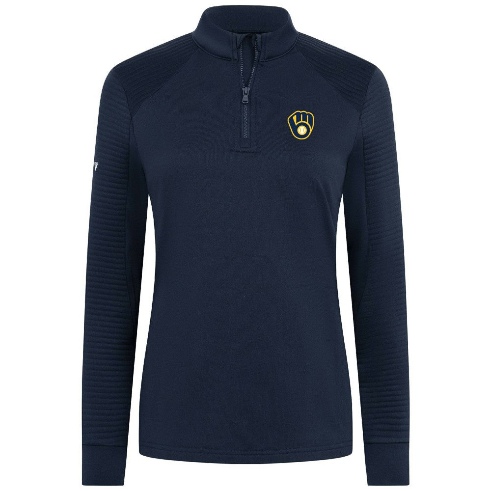 Milwaukee Brewers Levelwear Women's Power Insignia 2.0 Quarter-Zip Pullover Top Sale