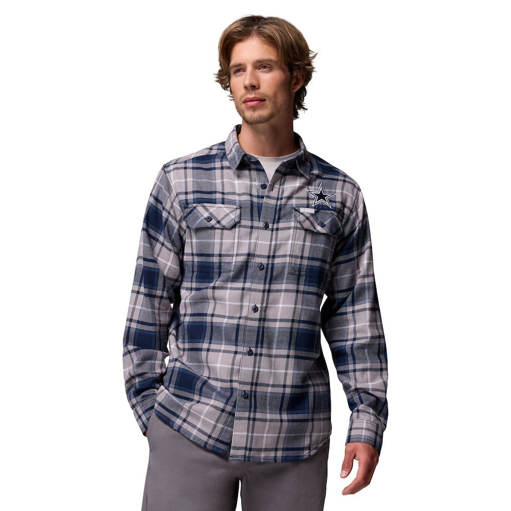 Dallas Cowboys Flare Gun Long-Sleeve Button-Up Flannel Shirt Navy - Columbia
