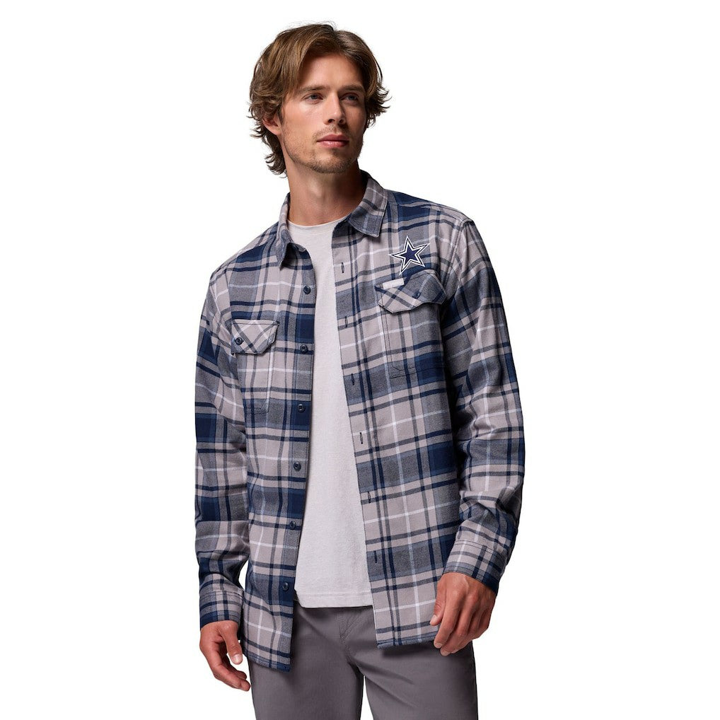 Dallas Cowboys Flare Gun Long-Sleeve Button-Up Flannel Shirt Navy - Columbia