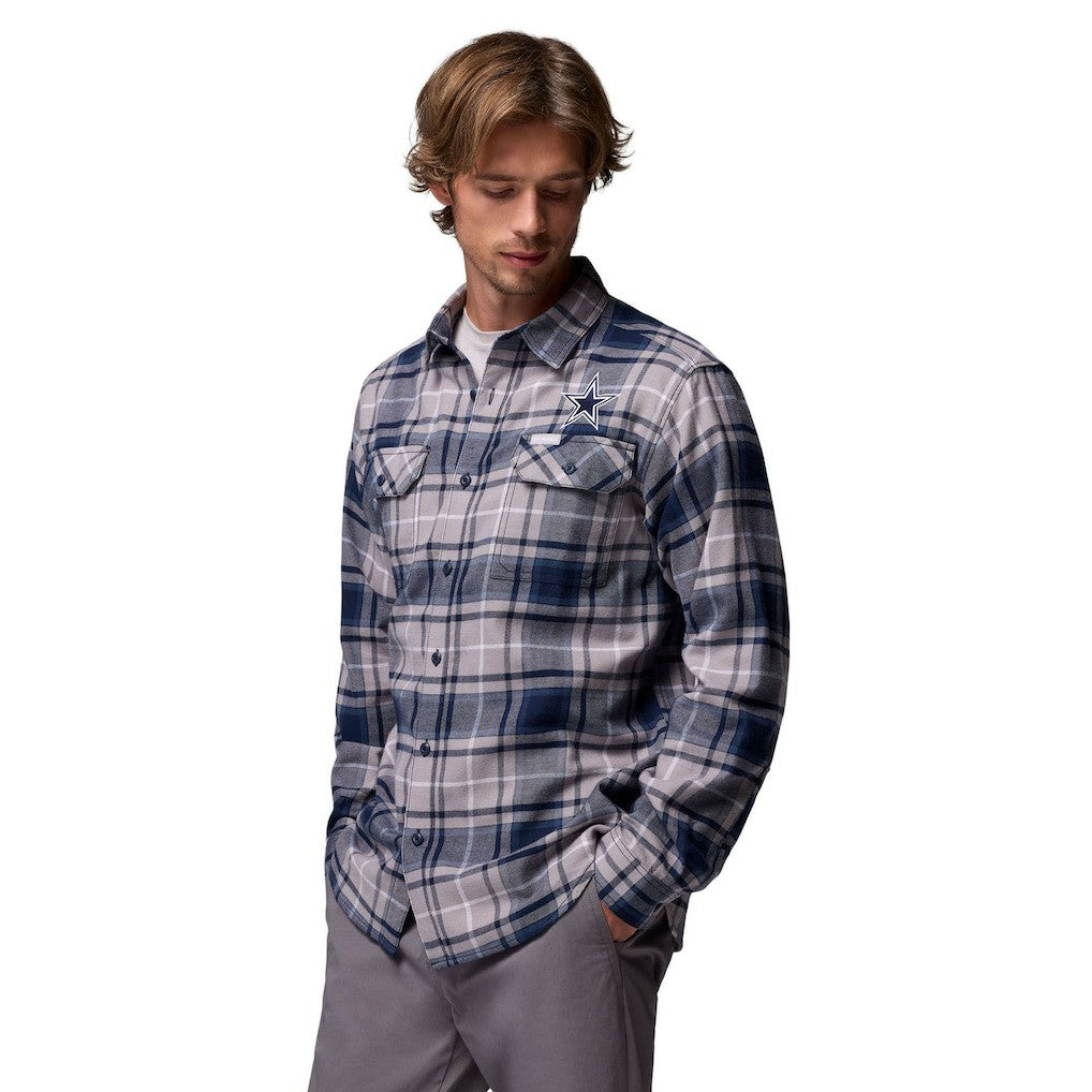 Dallas Cowboys Flare Gun Long-Sleeve Button-Up Flannel Shirt Navy - Columbia