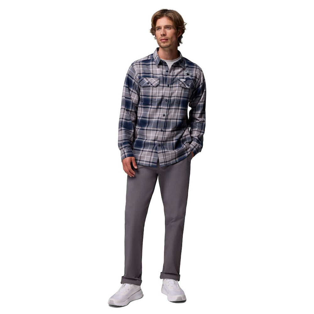 Dallas Cowboys Flare Gun Long-Sleeve Button-Up Flannel Shirt Navy - Columbia