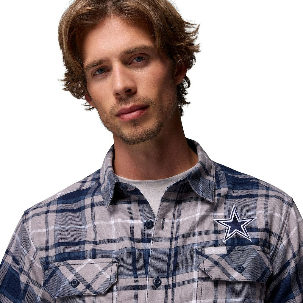 Dallas Cowboys Flare Gun Long-Sleeve Button-Up Flannel Shirt Navy - Columbia