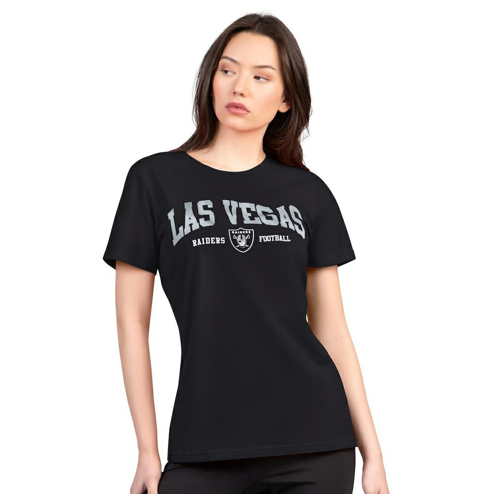 Las Vegas Raiders G-III 4Her by Carl Banks Women's Super-Slim Lightweight Winning Crew T-Shirt Black - NFL