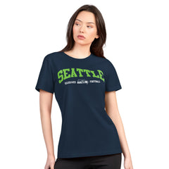 Seattle Seahawks G-III 4Her by Carl Banks Women's Super-Slim Lightweight Winning Crew T-Shirt Navy - NFL