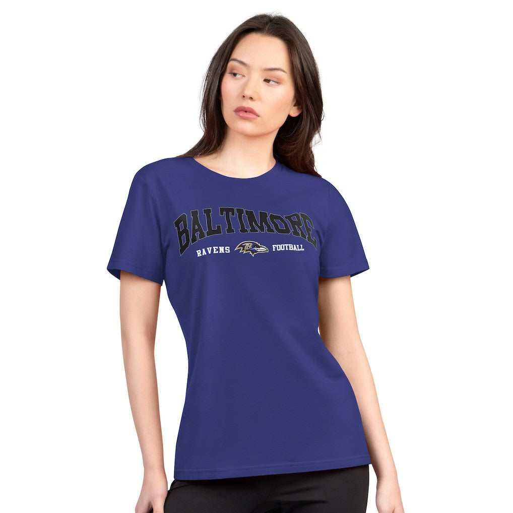 Baltimore Ravens G-III 4Her by Carl Banks Women's Super-Slim Lightweight Winning Crew T-Shirt Purple - NFL