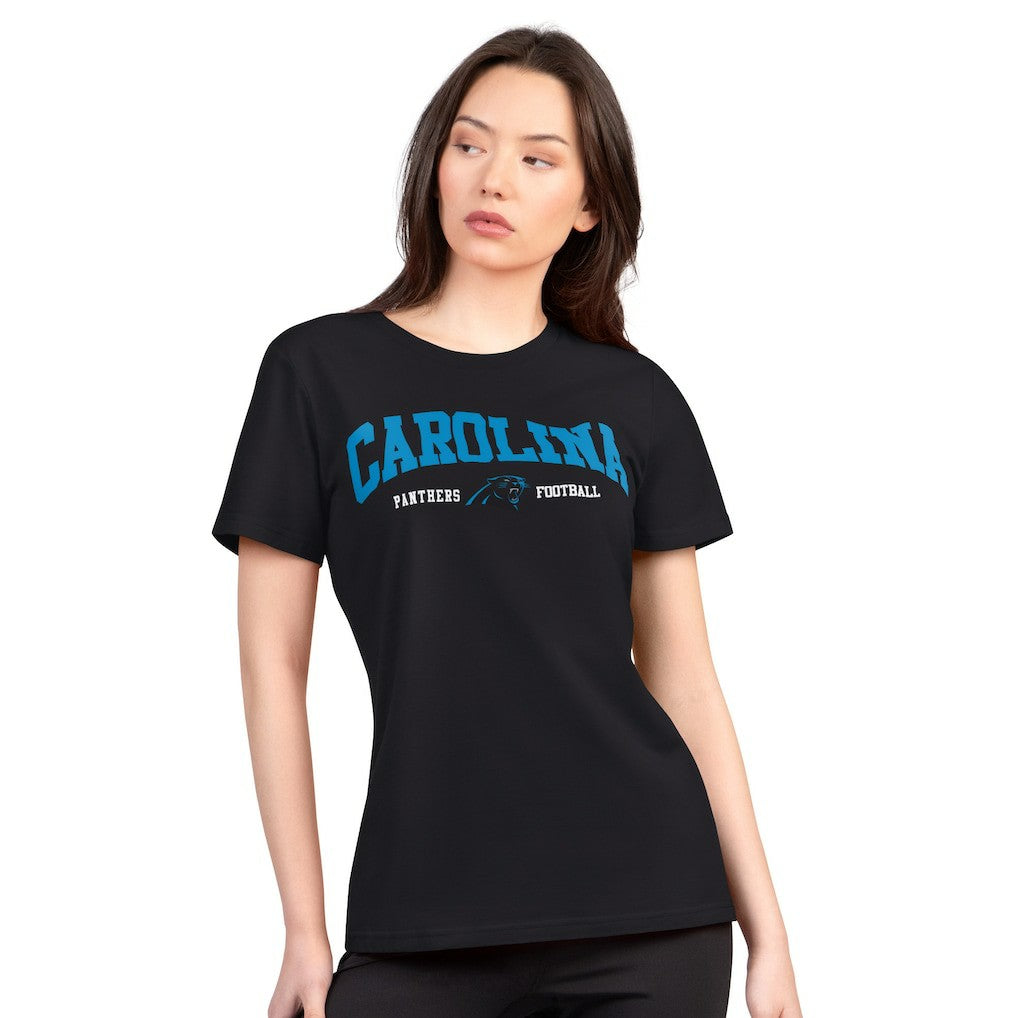 Carolina Panthers G-III 4Her by Carl Banks Women's Super-Slim Lightweight Winning Crew T-Shirt Black - NFL