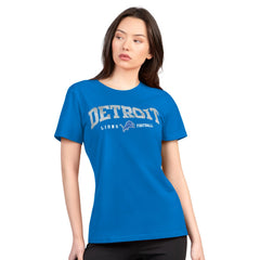 Detroit Lions G-III 4Her by Carl Banks Women's Super-Slim Lightweight Winning Crew T-Shirt Blue - NFL