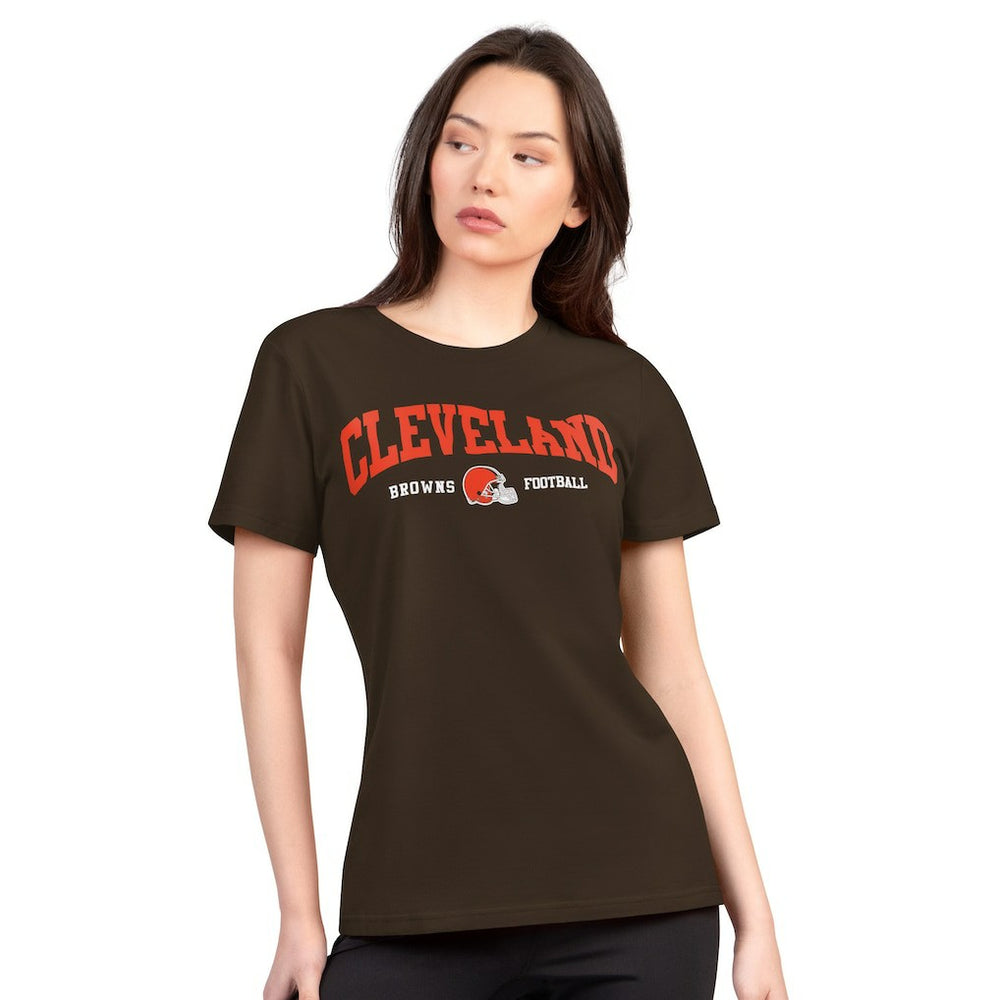 Cleveland Browns G-III 4Her by Carl Banks Women's Super-Slim Lightweight Winning Crew T-Shirt Brown - NFL