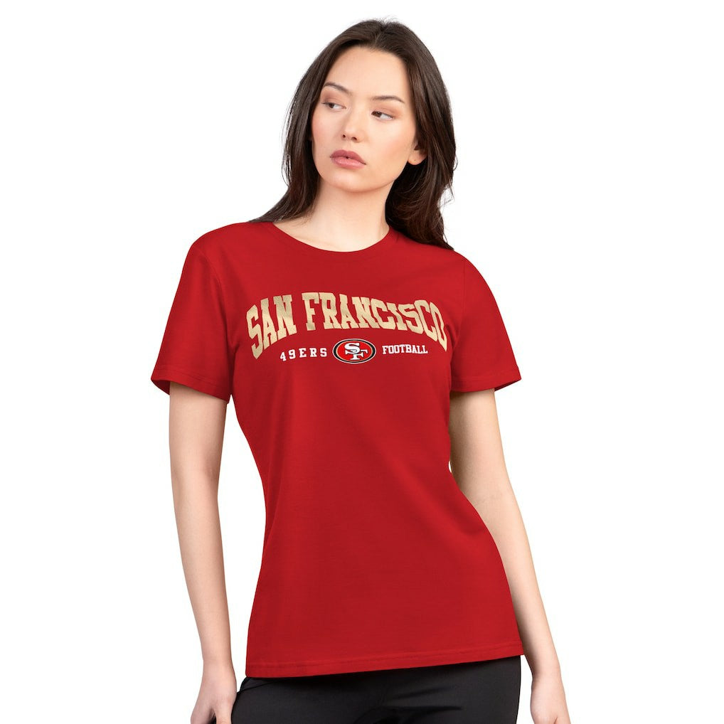 San Francisco 49ers G-III 4Her by Carl Banks Women's Super-Slim Lightweight Winning Crew T-Shirt Scarlet - NFL