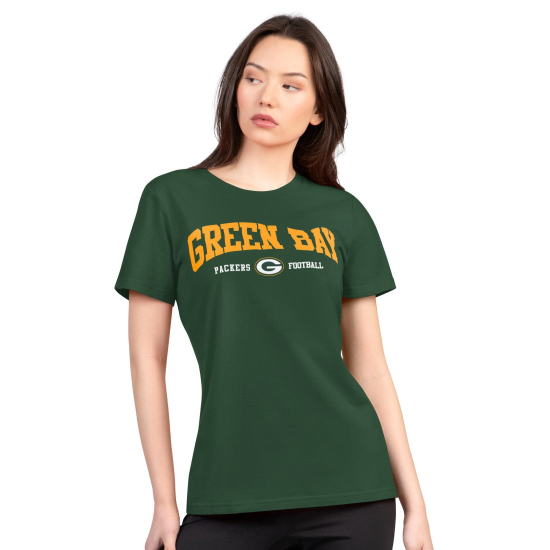 Green Bay Packers G-III 4Her by Carl Banks Women's Super-Slim Lightweight Winning Crew T-Shirt Green - NFL