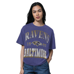 Baltimore Ravens Starter Women's Oversized Hall of Fame T-Shirt Heather Purple - NFL