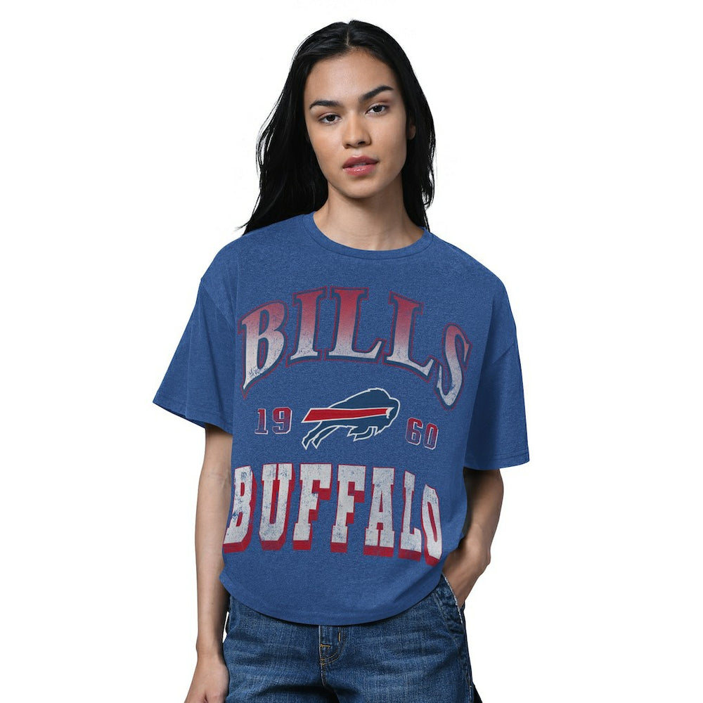 Buffalo Bills Starter Women's Oversized Hall of Fame T-Shirt Heather Royal - NFL