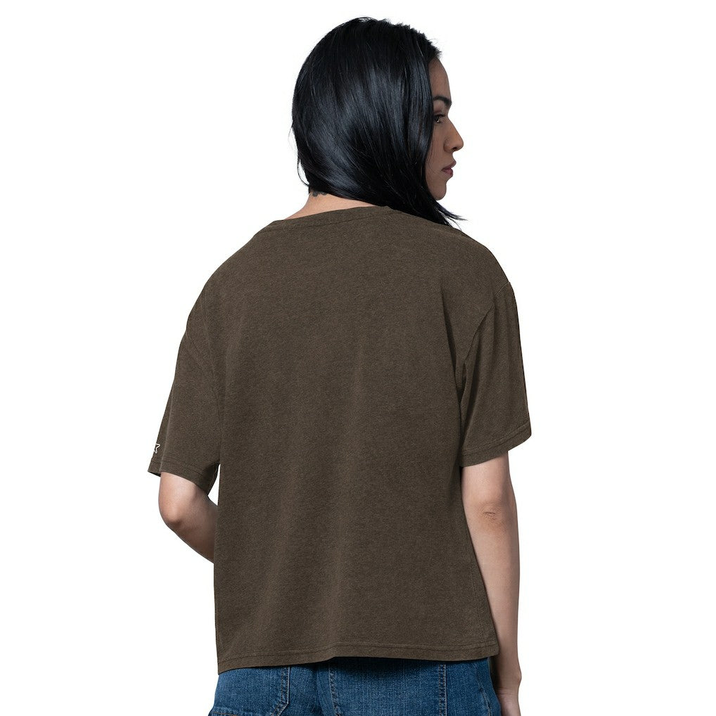 Cleveland Browns Starter Women's Oversized Hall of Fame T-Shirt Heather Brown - NFL