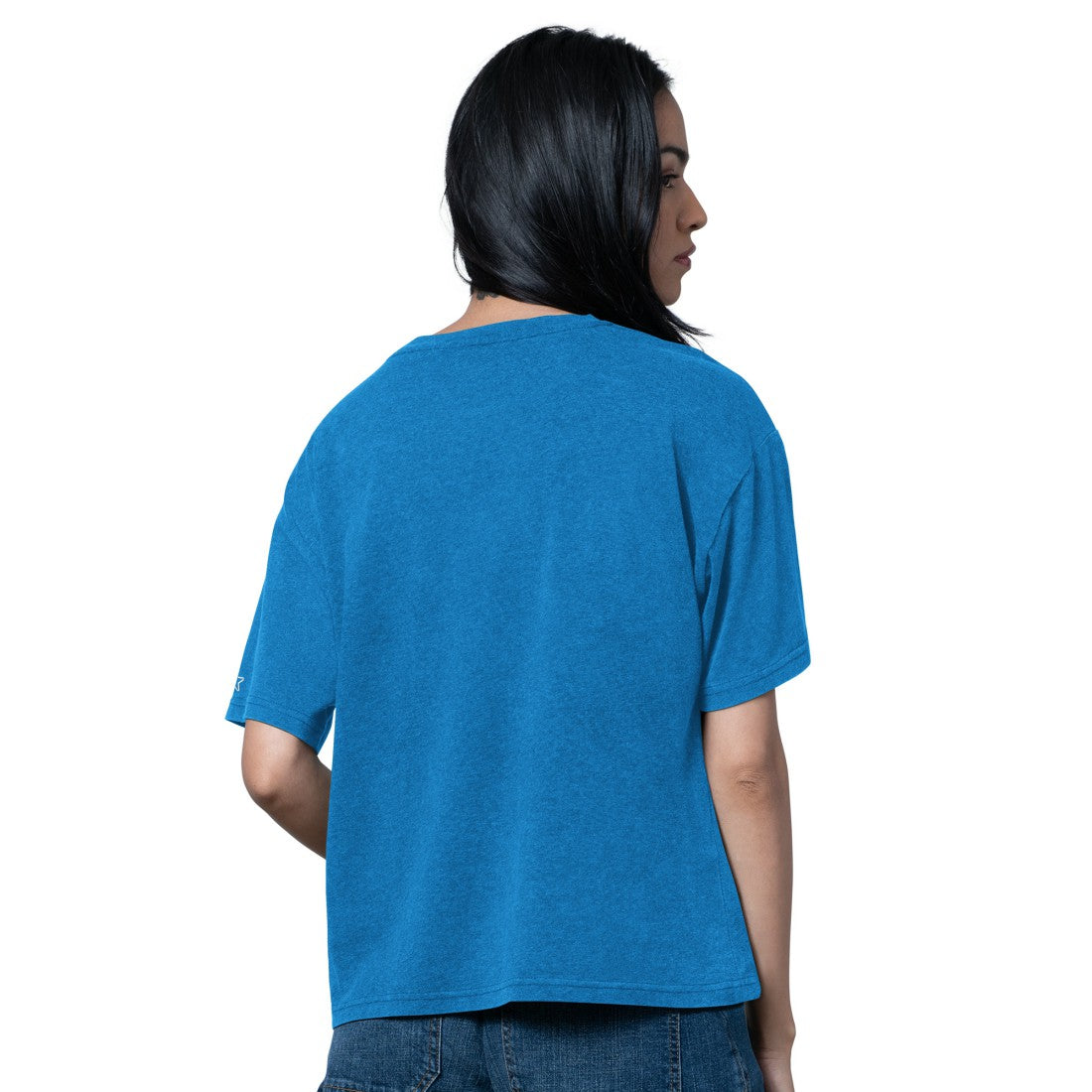 Detroit Lions Starter Women's Oversized Hall of Fame T-Shirt Heather Blue - NFL