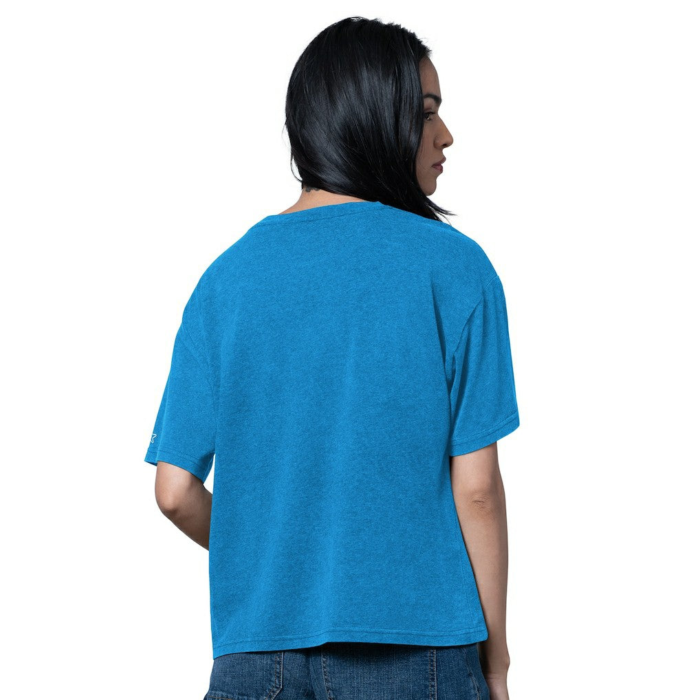 Los Angeles Chargers Starter Women's Oversized Hall of Fame T-Shirt Heather Powder Blue - NFL