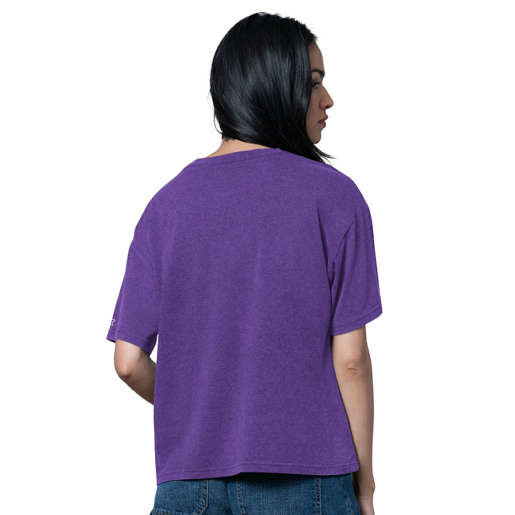 Minnesota Vikings Starter Women's Oversized Hall of Fame T-Shirt Heather Purple - NFL