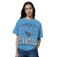 Tennessee Titans Starter Women's Oversized Hall of Fame T-Shirt Light Blue - NFL