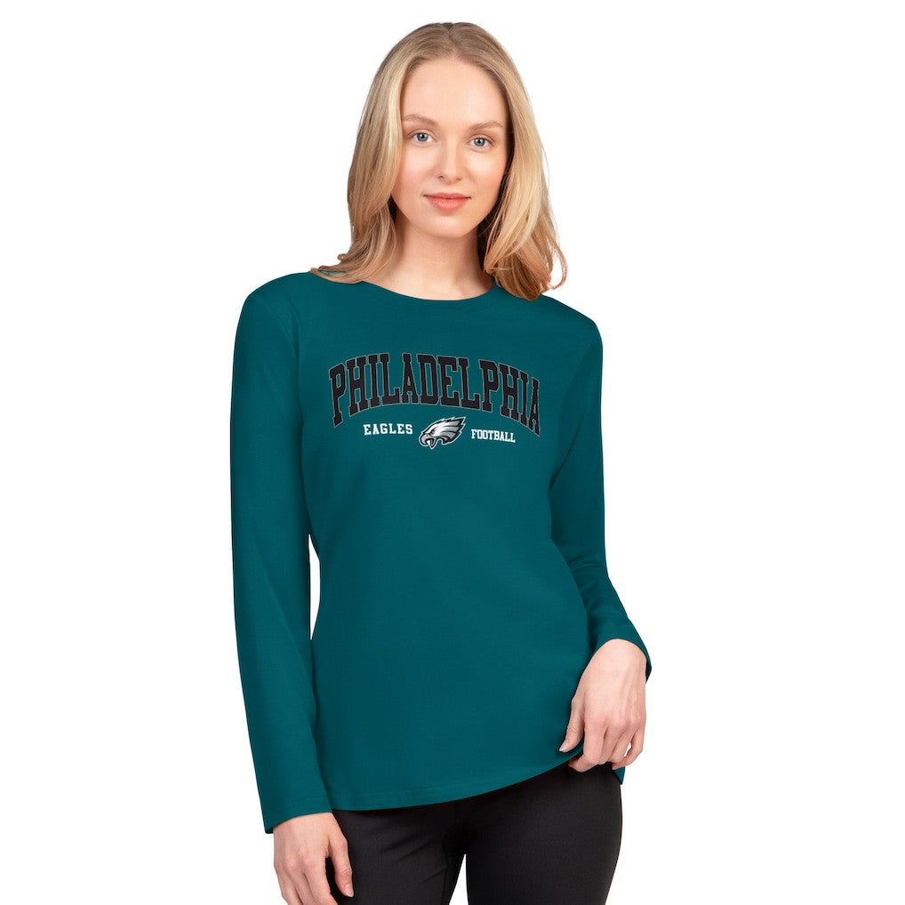 Philadelphia Eagles G-III 4Her by Carl Banks Women's Best Play Long Sleeve T-Shirt Midnight Green - NFL