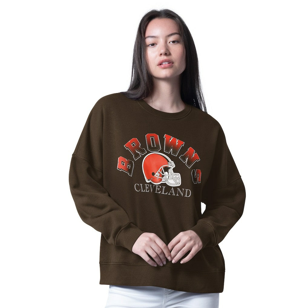 Cleveland Browns G-III 4Her by Carl Banks Women's Oversized Feud Sweatshirt Brown - NFL