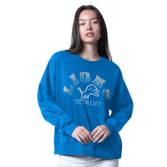 Detroit Lions G-III 4Her by Carl Banks Women's Oversized Feud Sweatshirt Blue - NFL