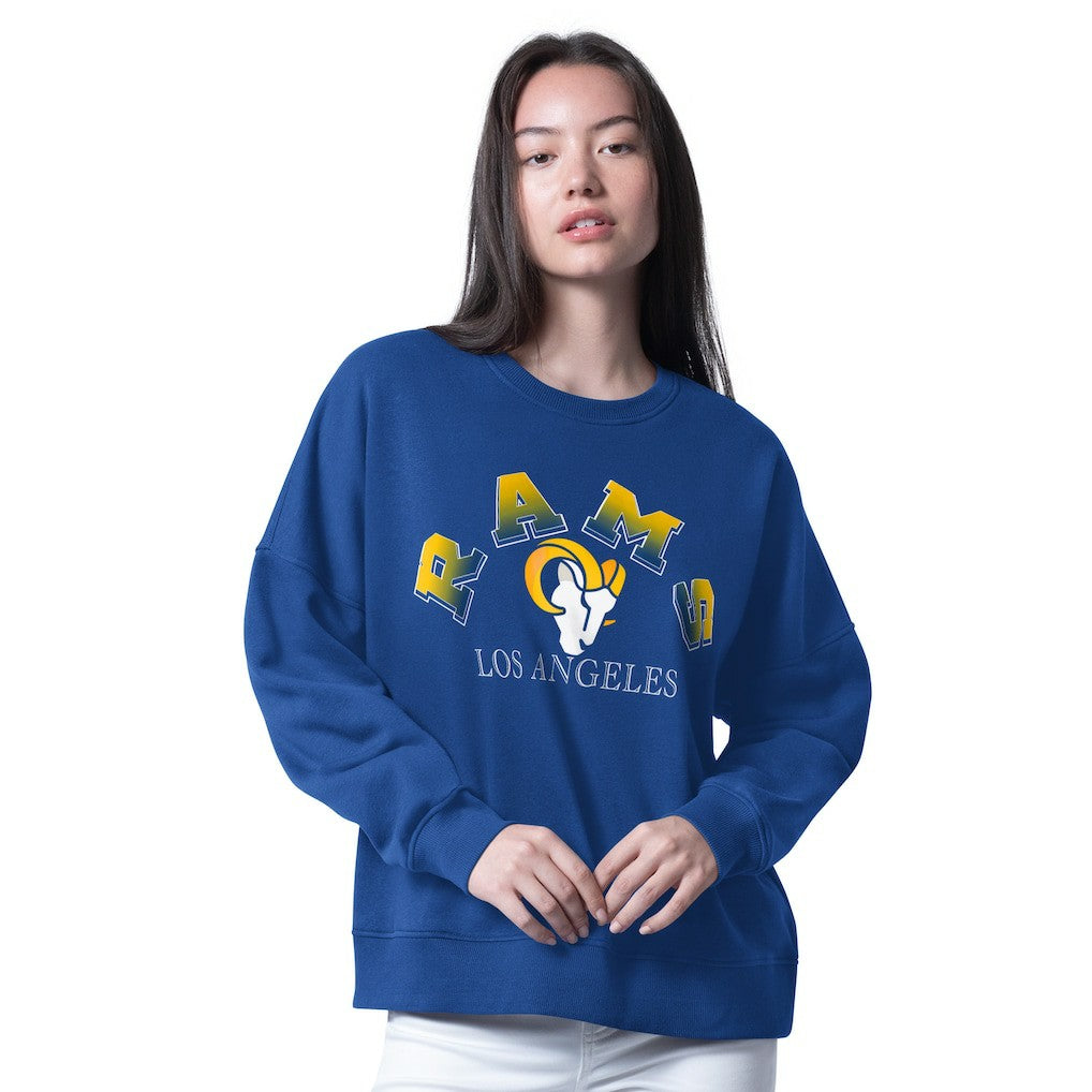 Los Angeles Rams G-III 4Her by Carl Banks Women's Oversized Feud Sweatshirt Royal - NFL