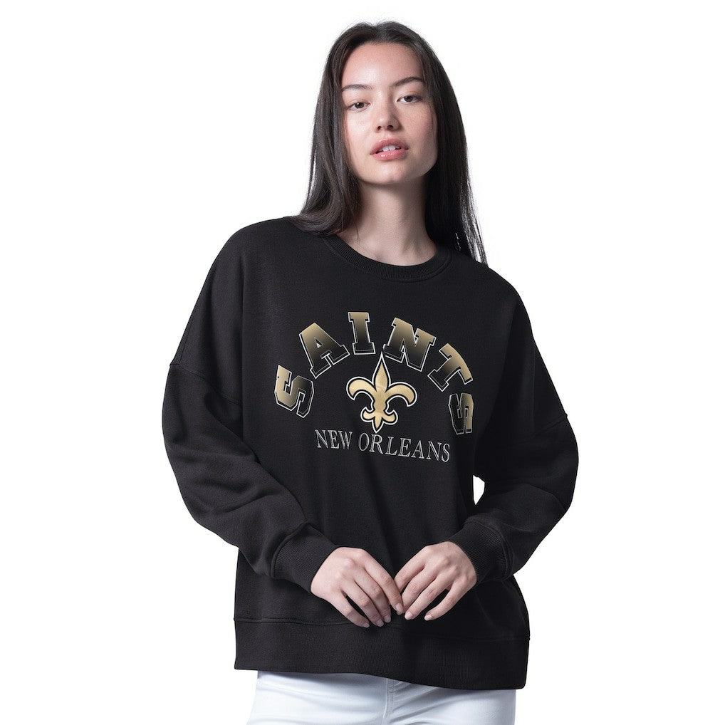 New Orleans Saints G-III 4Her by Carl Banks Women's Oversized Feud Sweatshirt Black - NFL