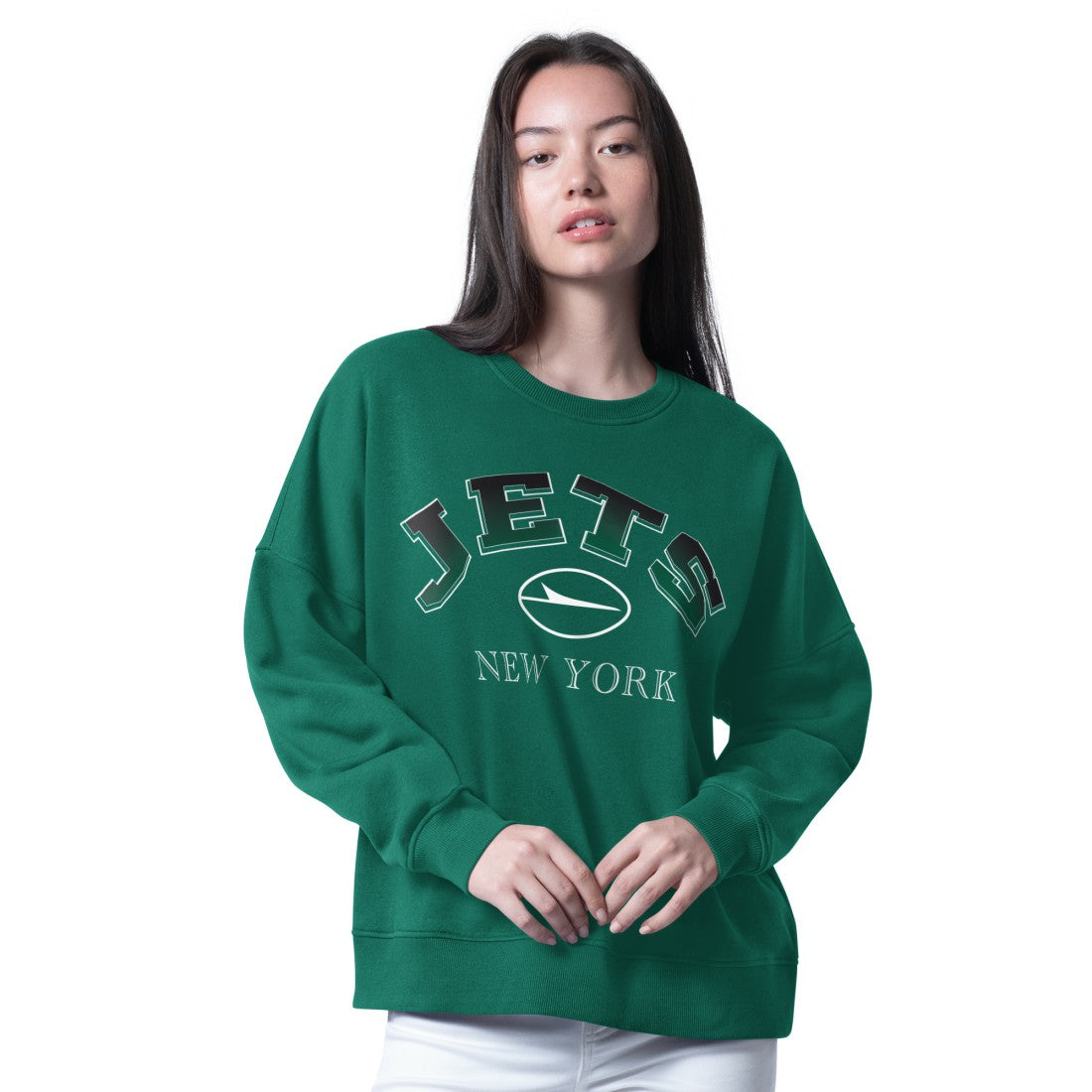 New York Jets G-III 4Her by Carl Banks Women's Oversized Feud Sweatshirt Green - NFL