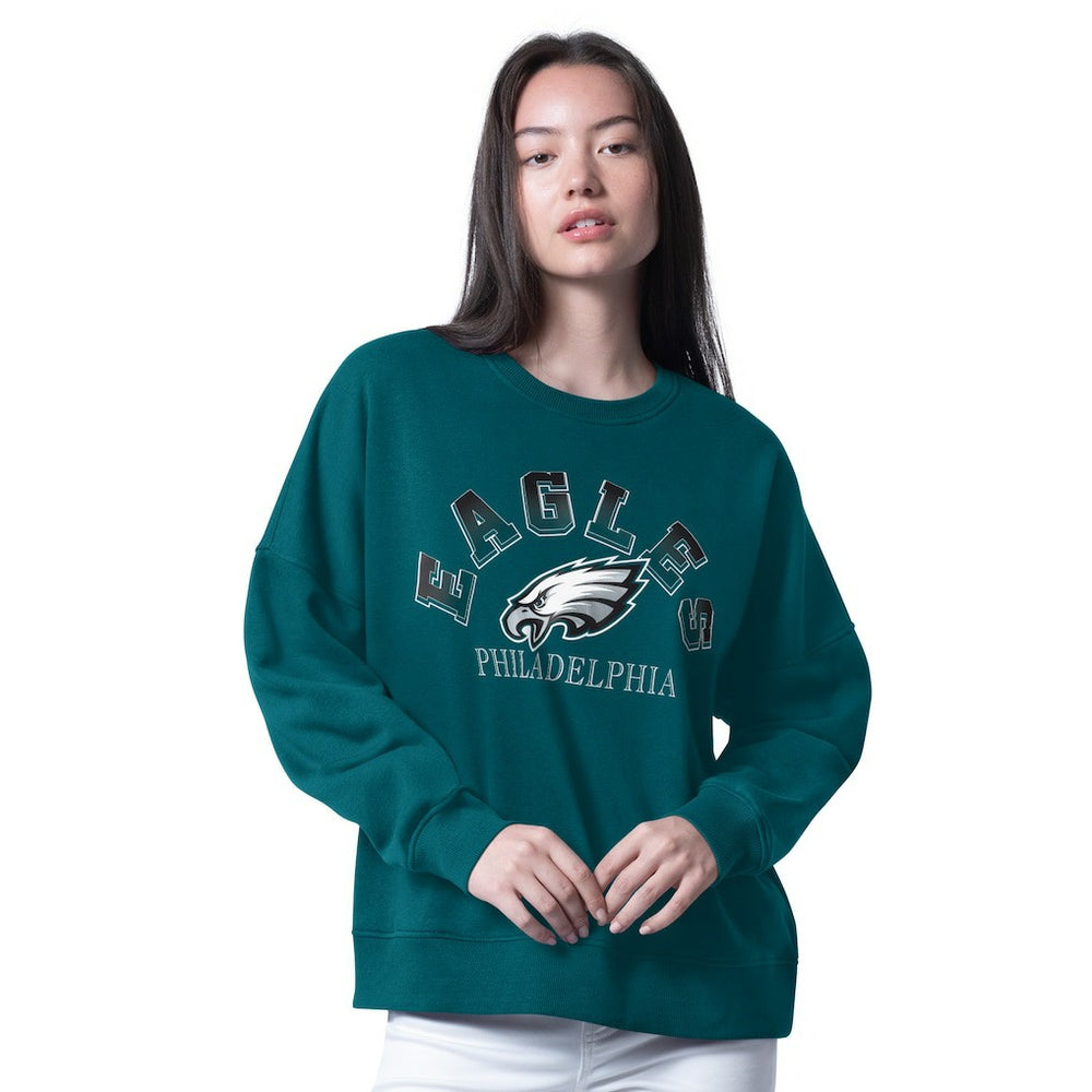 Philadelphia Eagles G-III 4Her by Carl Banks Women's Oversized Feud Sweatshirt Midnight Green - NFL