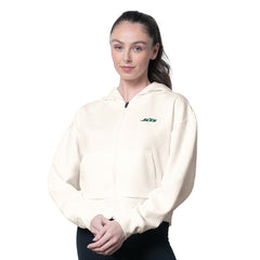 New York Jets MSX by Michael Strahan Women's Eleanor Full-Zip Hoodie Cream - NFL
