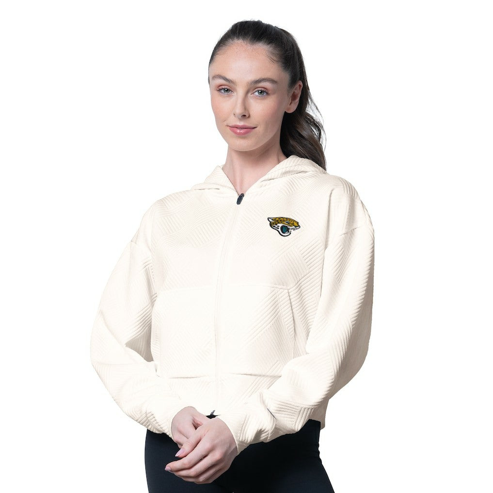 Jacksonville Jaguars MSX by Michael Strahan Women's Eleanor Full-Zip Hoodie Cream - NFL