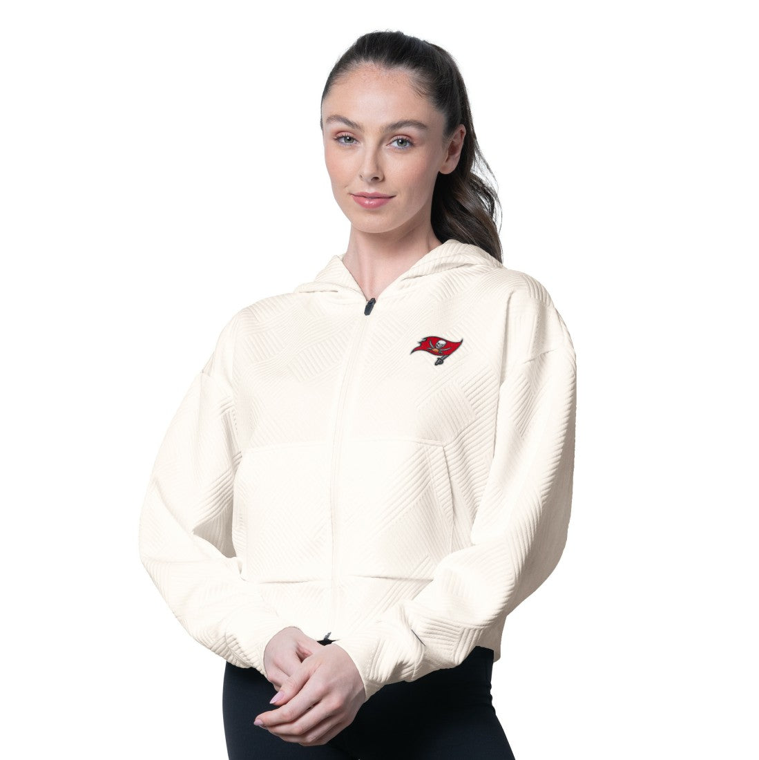 Tampa Bay Buccaneers MSX by Michael Strahan Women's Eleanor Full-Zip Hoodie Cream - NFL