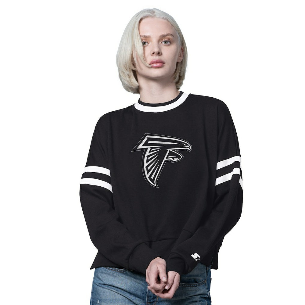 Atlanta Falcons Starter Women's Rally Drop Shoulder Cropped Sweatshirt Black - NFL