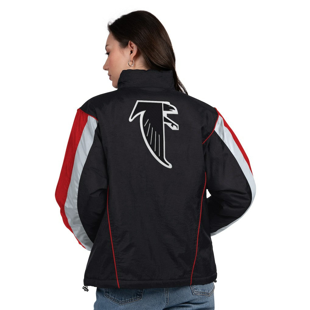 Atlanta Falcons Starter Women's Thursday Night Gridiron Half-Zip Jacket Black/Red - NFL